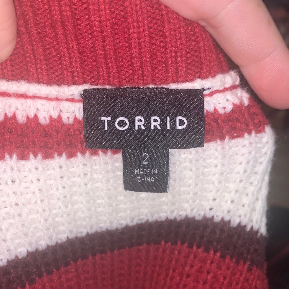 Torrid Pullover Drop Shoulder Sweater Stripes Nwot - image 8